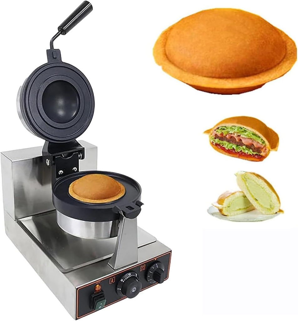 Ice Cream Burger Maker, UFO Burger Maker, Commercial Electric Burger Waffle Irons, Stainless Steel Burger Waffle Maker, Adjustable Temperature & Time,Singlehead