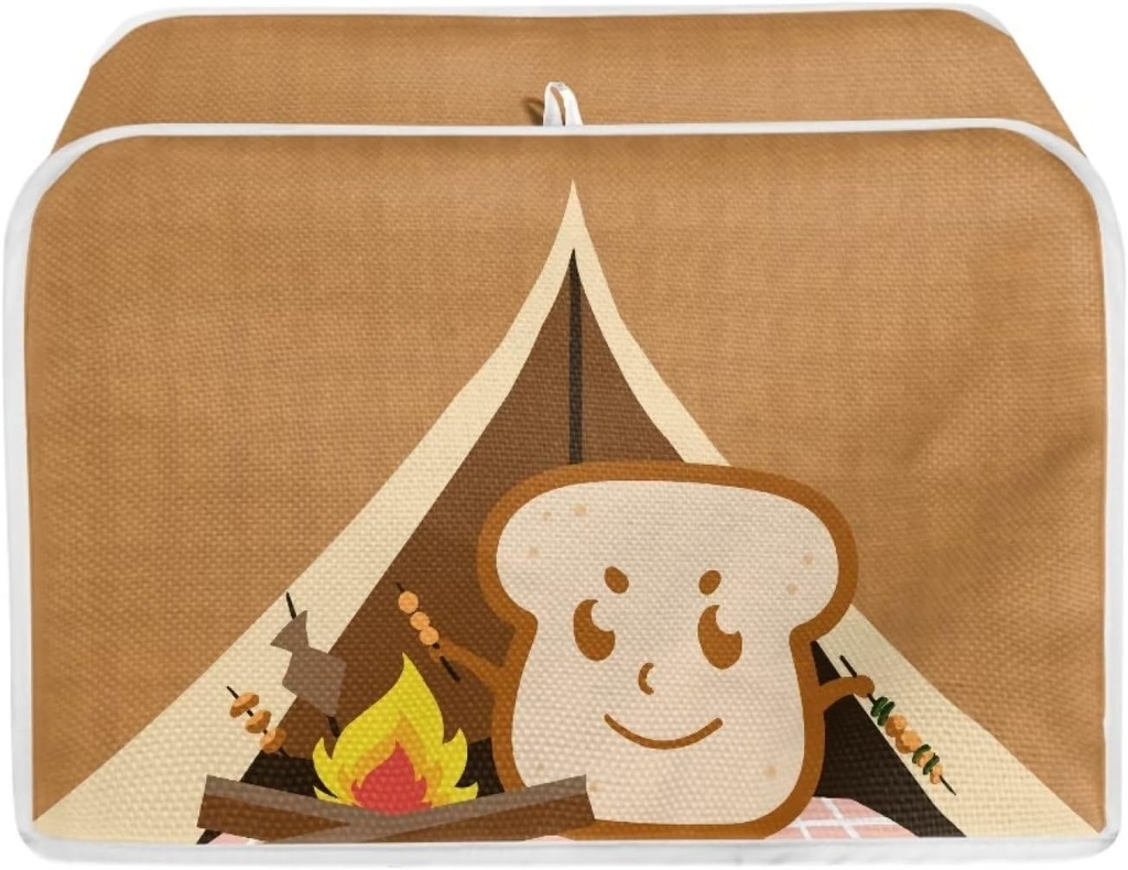 Funny Cartoon Toaster Print 2 Slice Toaster Cover Small Kitchen Appliance Bread Maker Dust and Fingerprint Protection