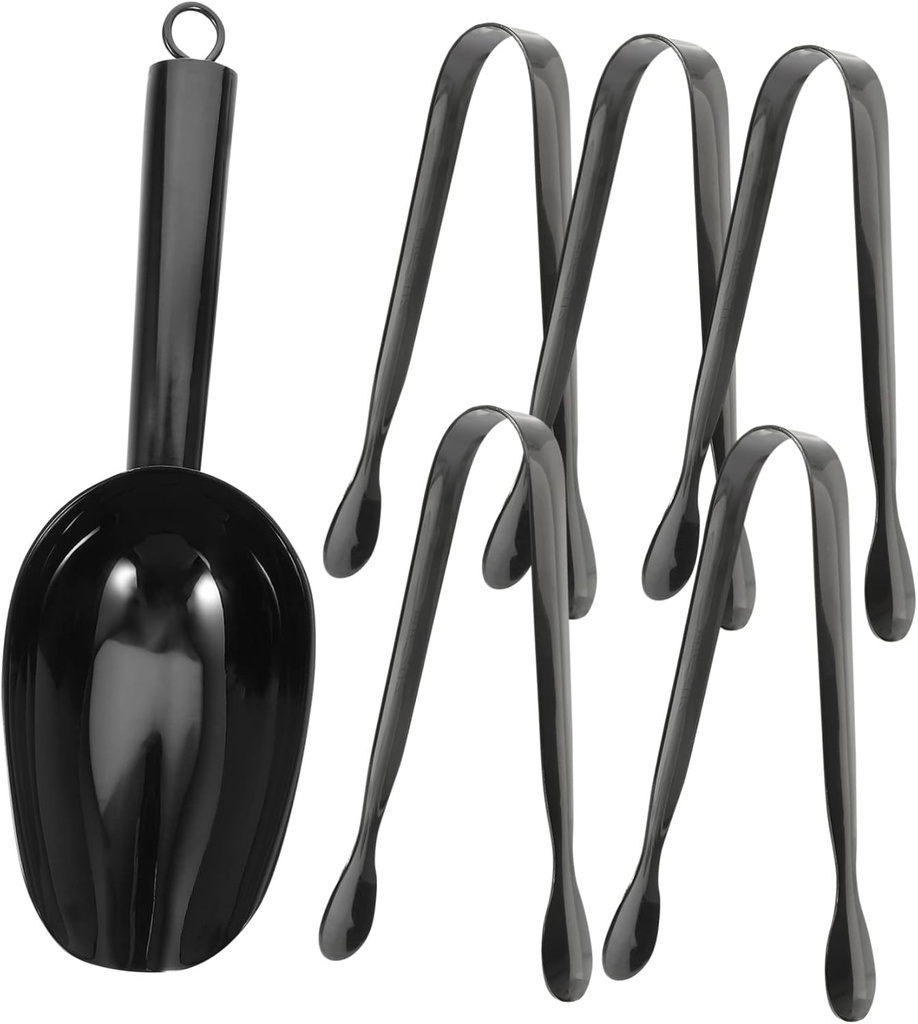 Ice Bucket Shovel of Ice Scoop and Clamp Food Grade Stainless Steel Ergonomic Handle Kitchen Tool