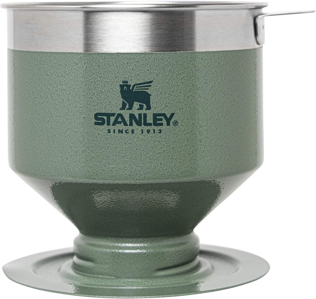 STANLEY Perfect Brew Pour Over | Manual Single Cup Coffee Maker | Drip Coffee Maker with Reusable Filter | Easy Clean Stainless Steel | BPA-Free | Hammertone Green
