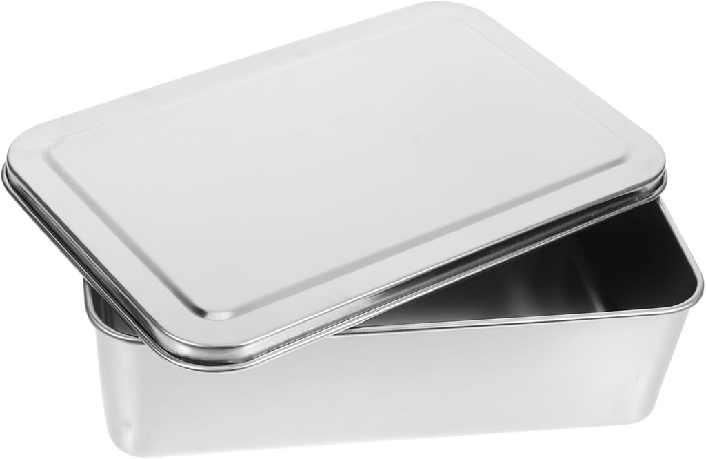 Garneck Stainless Steel Sheet Cake Pan Lid Baking Pan Lid for Cake Tins Airtight Bread Box