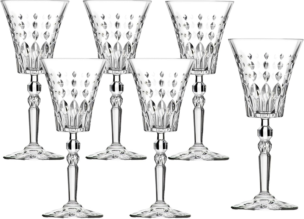 Lorren Home Trends Marilyn Set of 6 Red Wine Goblets