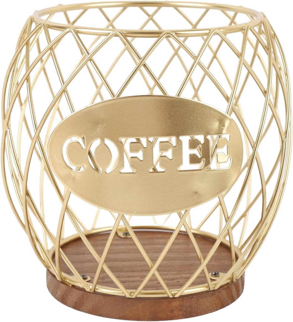Coffee Pod Holder, 12x15.5x11cm Coffee Bar Counter Organizer, Iron Large Capacity K Cup Holder, Coffee Capsule Basket for Home Coffee Bar