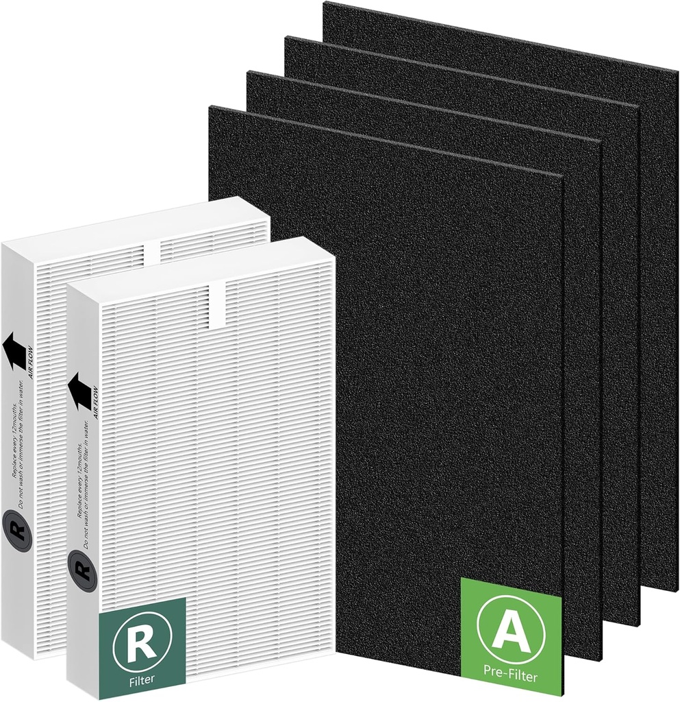 HPA200 Replacement Filters for Honeywell HRF-ARVP200, HPA200, HPA201, HA202, HPA204, HPA250 Series Air Purifiers, 2 HEPA R Filter and 4 Activated Carbon Pre-Filters A by Funmit