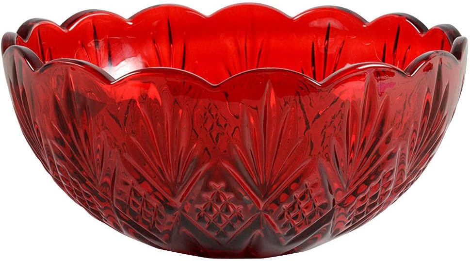 Godinger Serving Bowl, Glass Bowl, Festive Bowl for Salads, Fruits & Centerpieces, Dublin Collection, 6.5in