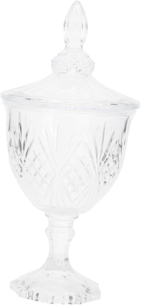 Glass Sugar Bowl Candy Organizer Airtight Candy Jar Holder Elegant Relief Decor