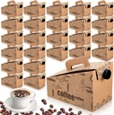 10 Pack Disposable Coffee Box Dispensers 96 oz Insulated Portable Coffee Carrier Containers with Handle for Parties Catering Liquid Carrier