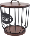 JTLB Rustic Coffee Filter Holder with Lid Coffee Filter Storage Container Coffee Pod Holder for Counter Coffee Bar Accessories Decor (0291 F Black)