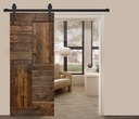Mr. Wood 36in X 84in S Series Dark Walnut Finished Solid Wood Interior Sliding Barn Door Slab(Hardware Kit NOT Included)(Assembly Needed)