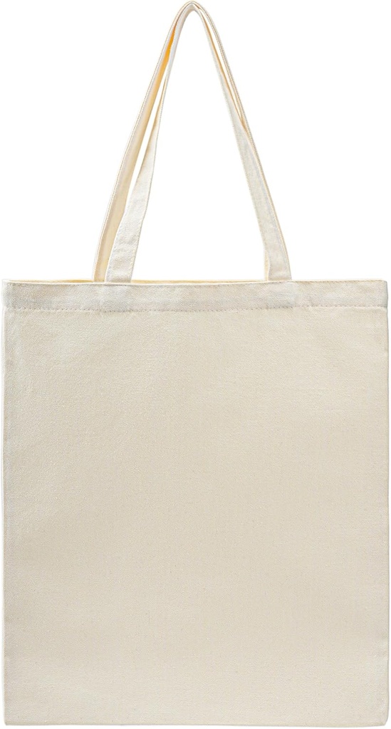 Cotton Canvas Tote Bags - Lightweight Cloth Shopping Bags for DIY Promotion Activity - Solid Color
