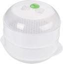 KICHOUSE Microwave Double Layer Steamer for Cooking Food Steamer for Vegetables Dumplings and More Easy to Clean Space-saving Kitchen Essential