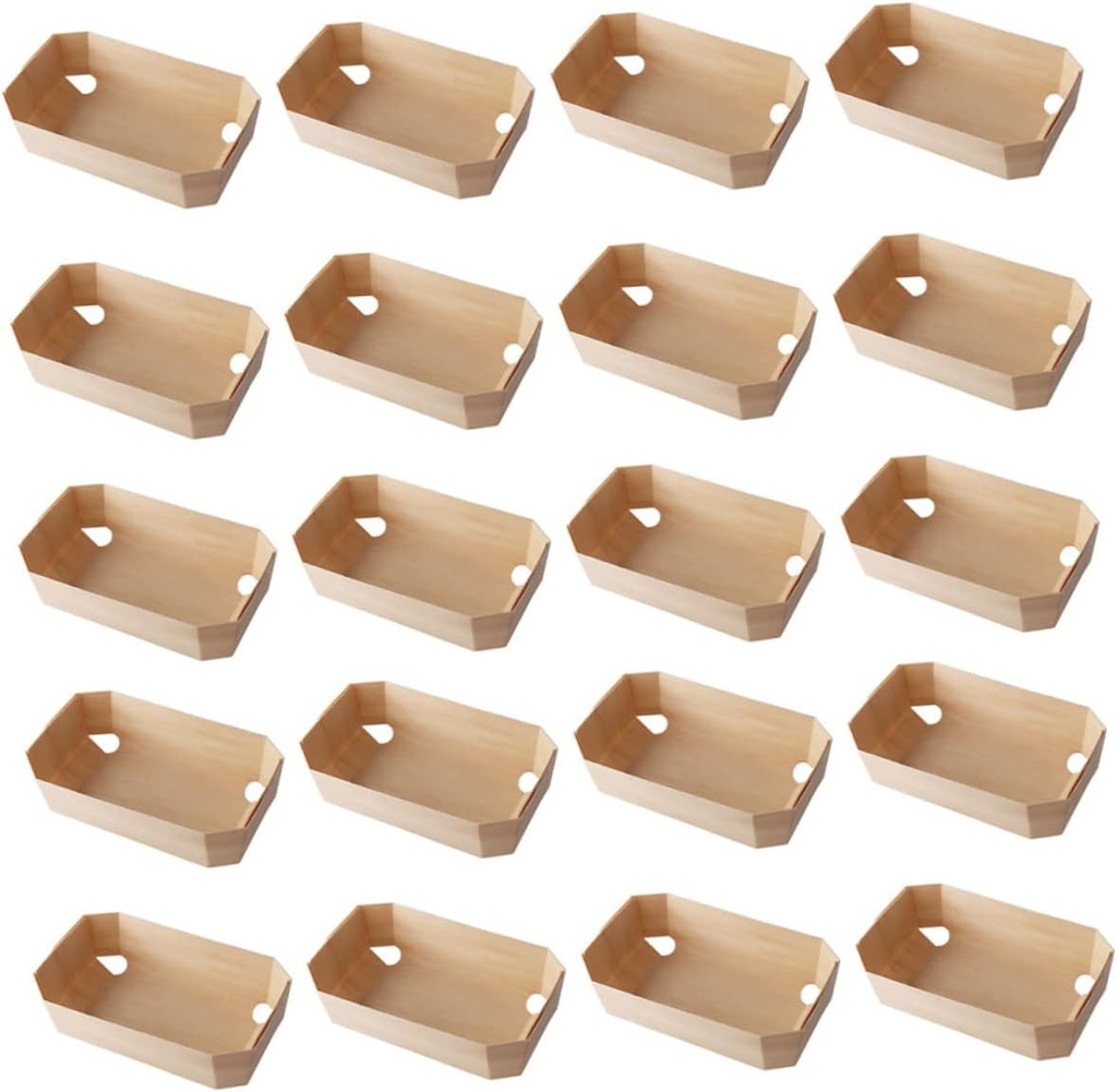 20pcs Wooden Bread Baskets Modern Bread Box Storage Container for Loaf