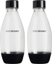 sodastream 0.5L Twin Pack Dishwasher Safe Slim Bottle (Black)