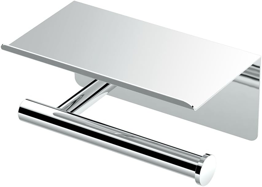 Gatco 1420 Latitude II Toilet Paper Holder with Mobile Shelf, Chrome