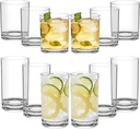 RLWY Acrylic Plastic Drinking Glasses Set of 12 - Unbreakable Tumblers - BPA-Free - Dishwasher-Safe - 6x12oz Lowball & 6x17oz Highball