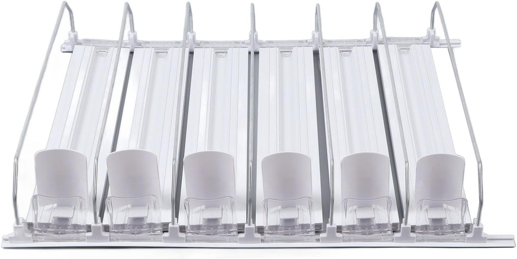 Drink Automatic Pusher Glide, Fridge Drink Organizer, White Drink Dispenser, Adjustable 12oz 16oz 16.9oz 20oz Refrigerator Soda Can Organizer for Beverage (31cm)