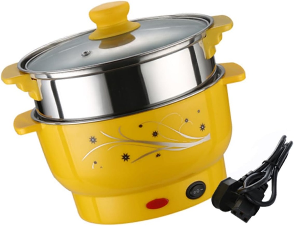 OUNONA Steam Pot Electric Cooking Boiler Multifunctional Pot Double Layers Easy to Use for Home