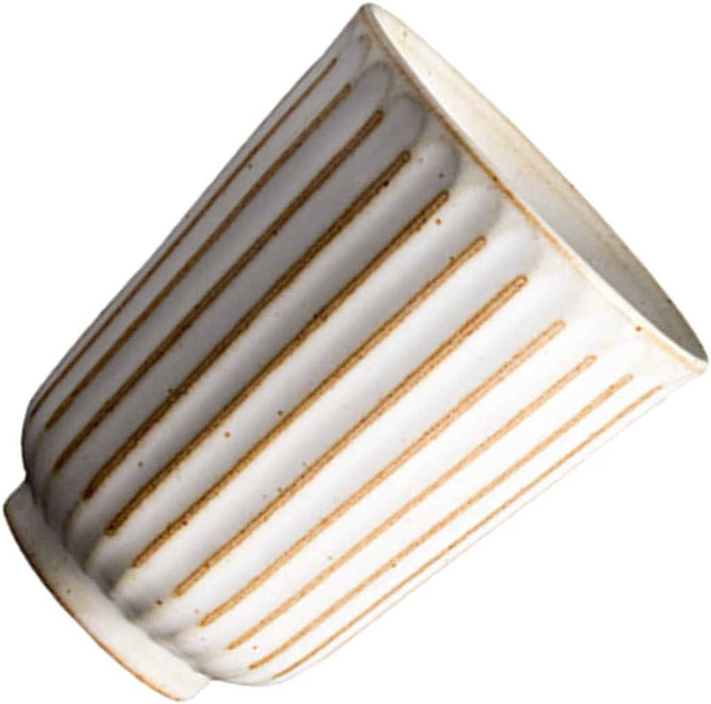 1Pc Elegant Ceramic Teacup Vintage Style Kung Fu Tea Serving Cup for Home Use Smooth Surface Comfortable Grip for Tea and Sake