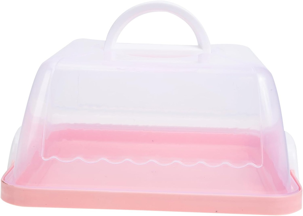 Portable Cake Carrier with Handle and Lid Transparent Thickened Plastic Cake Container Food Safe Dessert Holder for Outdoor Camping and Gift Packaging