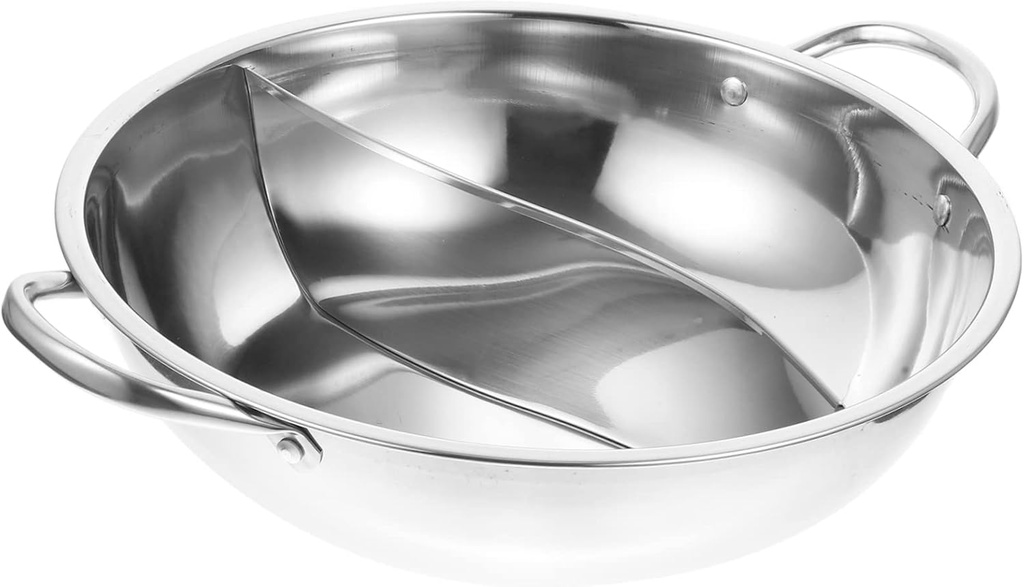 Stainless Steel Hot Pot Divider Double Flavor Electric Pot Shabu Shabu Suitable for Gas Electric Stoves