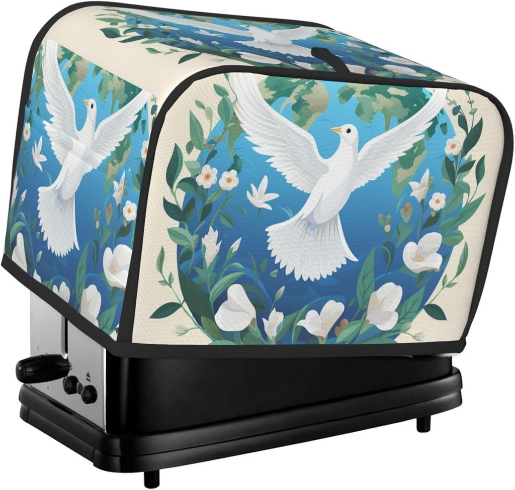 Peace On Earth 2 Slice Toaster Covers Bread Machine Cover Quilted Dustproof Fingerprint Protectors Small Washable Appliance Cover Bread Maker Dust Protection Universal Size
