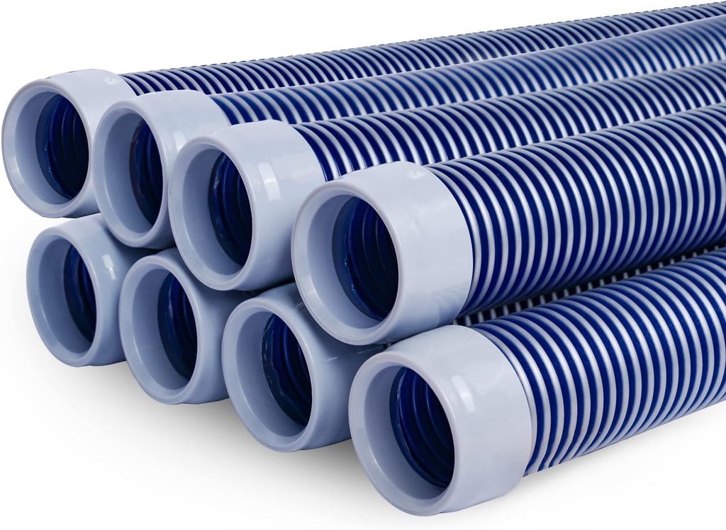 POOLWHALE Professional Swimming Pool Vacuum Cleaner Hose -1.5” 8 Piece Hoses, Perfect Vacuum Extension/Replacement - Compatible with all Major Automatic Pool Cleaners