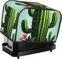 Cactus Toaster Cover 2 Slice, Two Slice Bread Machine Covers Quilted Toaster Dust Cover Universal Size Kitchen Small Appliance Cover With Top Handle