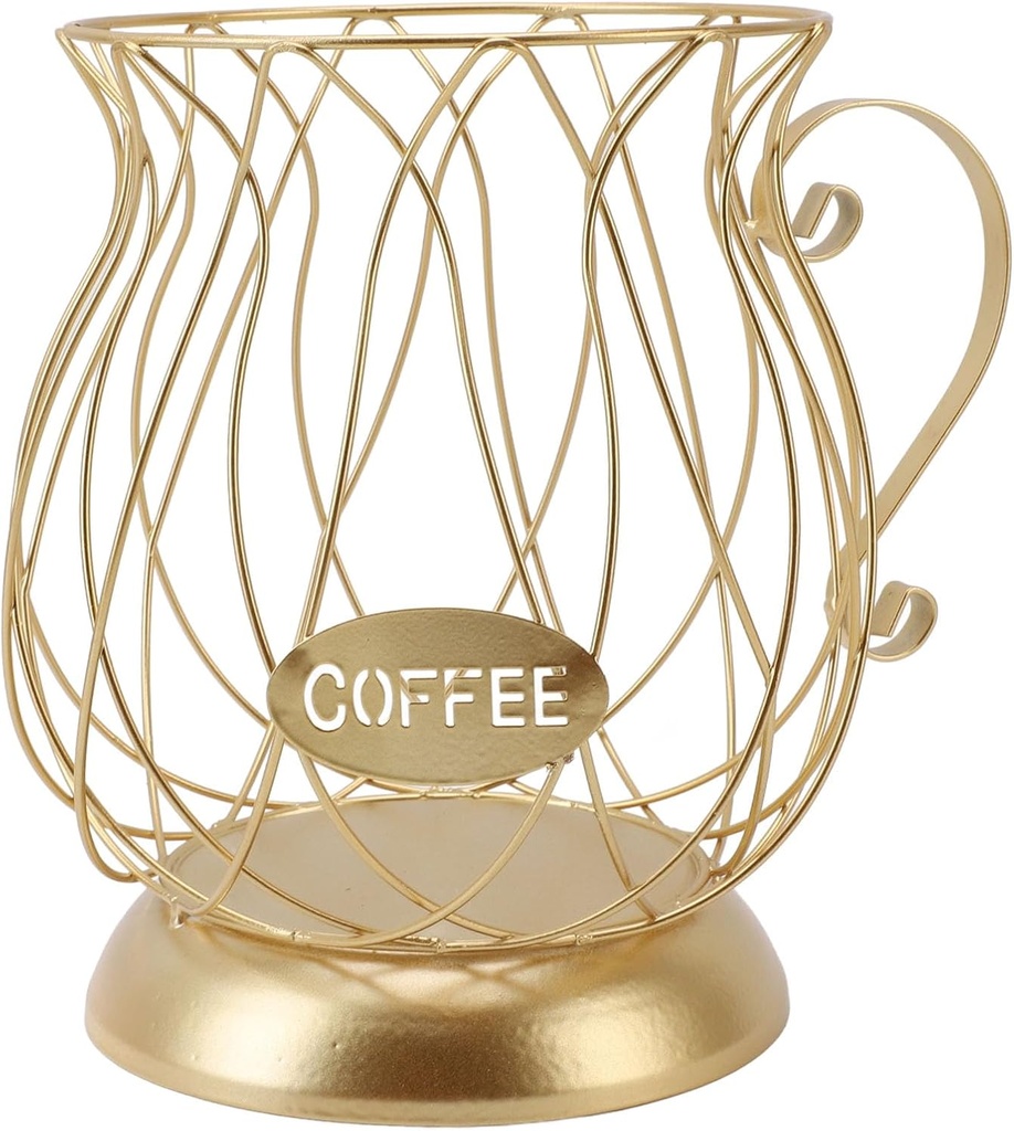 Coffee Pod Holder Cup Modeling Design Iron Art Shelf Fruit Basket Coffee Capsule Organizer Basket Large Capacity Coffee Capsule Basket Kitchen Countertop Dried Fruit Storage(#3)