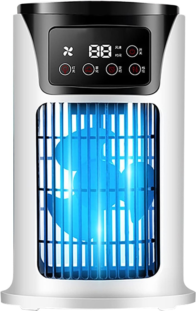 Luqeeg Spray Air Conditioning Fan, Humidification Purification Air Cooler, Low Noise 6 Hours Timing Air Conditioner 6 Wind Speeds Room Air Conditioner Dehumidifier & Fan for Home