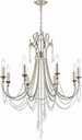 Crystorama Arcadia 8 Light Antique Silver Chandelier