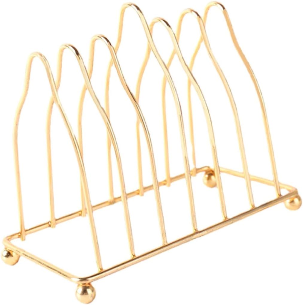 PRETYZOOM Wear-Resistant Plate Stand Desktop Plate Organizer Stylish Iron Rack for Kitchen