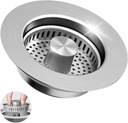 3 in 1 Kitchen Sink Drain Strainer & Sink Stopper, 304 Stainless Steel Pop Up Sink Drain Stopper with Anti-Clogging Basket for US Standard (Silver)