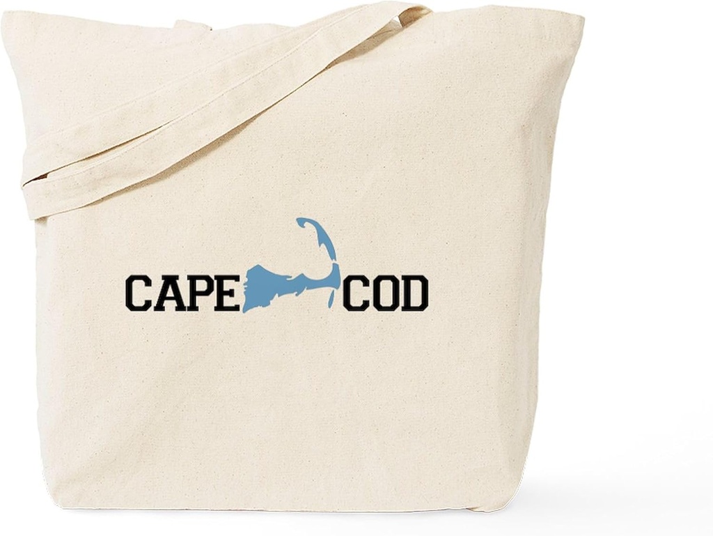 CafePress Cape Cod MA Map Design Tote Bag Natural Canvas Tote Bag, Reusable Shopping Bag
