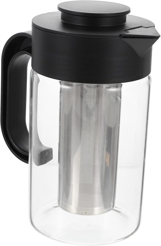 Glass Water Jug Lid Iced Tea Pitcher High Temp Large Capacity Easy Clean