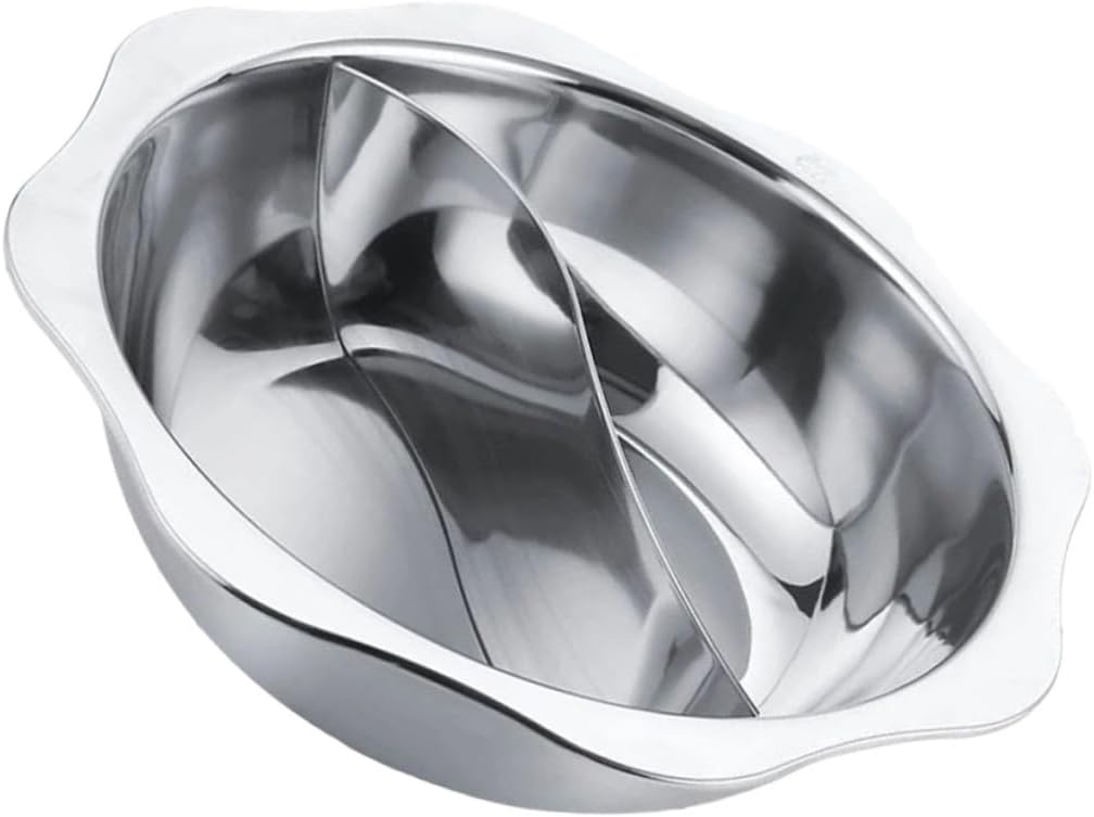 ABOOFAN Multifunctional Hot Pot Cookware 2-pot Induction Cooker Stainless Steel Divider Easy to Clean