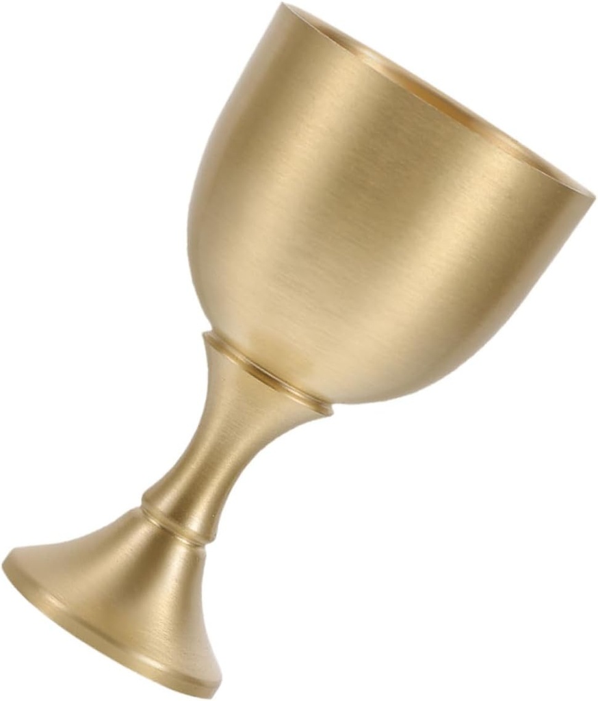 Medieval Vintage Goblet Communion Chalice Brass Cup Holy Grail Cup Holy Water Offering Buddhist Worship Elegant Ritual Glass