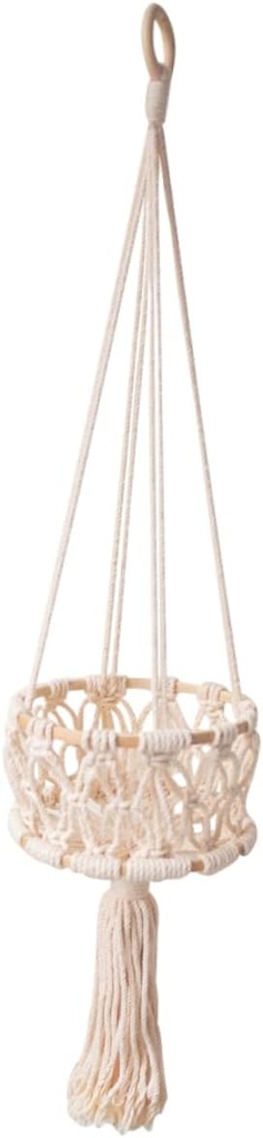 PRETYZOOM Hanging Cotton Rope Woven Basket for Fruit and Vegetable Storage Decorative Organizer for Home and Kitchen Space-Saving Design Sturdy and Elegant Item