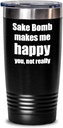 Sake Bomb Cocktail Tumbler Lover Fan Funny Gift Idea For Friend Alcohol Mixed Drink Coffee Tea Insulated Cup With Lid Black 20 Oz