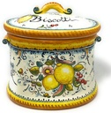 CERAMICHE D'ARTE PARRINI- Italian Ceramic Biscuit Cookies Jar Hand Painted Made in ITALY Tuscan Art Pottery Store Florence