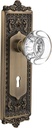 Nostalgic Warehouse Egg & Dart Plate with Round Clear Crystal Door Knob