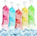MAQIHAN 100 Ice Candy Plastic Bags - 4x12 Bolsas para bolis de hielo mexicanos Freeze Icepop Bags Popsicle Mold bolsas para helados caseros Popsicle Wrappers Yogurt Ice Cream Smoothie Mold Bag