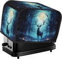 Moonlight Deer 2 Slice Toaster Covers Dustproof Splash-Proof Bread Machine Cover Fingerprint Protectors Small Washable Kitchen Appliance Cover Universal Size