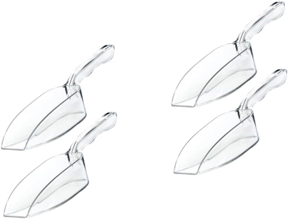 Homoyoyo 4pcs Thicken Food Scoops for Ice Flour and Nuts Multi-purpose Kitchen Shovels Transparent Design for Easy Handling and Cleaning for Baking and Serving