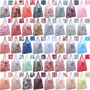 Geyee 40 Pcs Grocery Reusable Shopping Bag Bulk Foldable Kitchen Waterproof Heavy Duty Tote Handle for Gift Party Purse