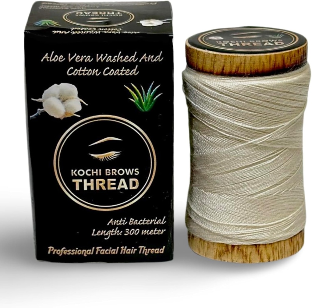 Eyebrow Threading | Organic Cotton Thread for Precise Eyebrow Shaping | Ideal for Salon and Home Use | Thread for Perfect Eyebrow Sculpting (Pack of 1), Natural