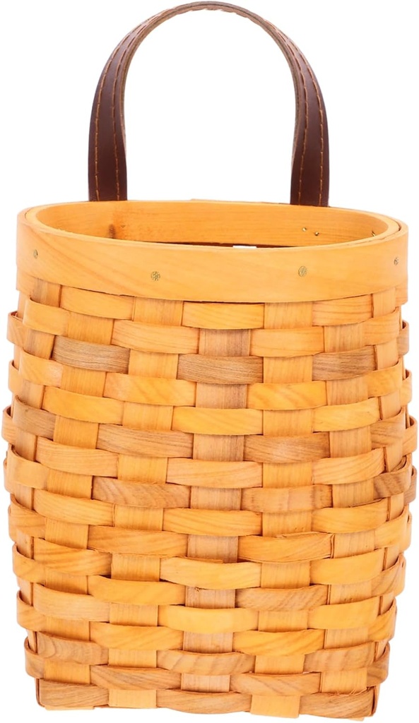 iplusmile Handwoven Woven Hanging Basket for Wall Rustic Decorative Flower Plant Holder Space Saving Kitchen Fruit Vegetable Storage Organizer Lightweight Wall Mounted Basket for Home and