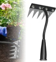 2025 Upgrade Iron Weeding Rake 2.0, 5/6/7/8 Teeth Carbon Steel Garden Weeder Rakes, Iron Rake for Yard Lawn and Garden, Heavy-Duty Garden Hand Weeder Puller Tool for Gardening and Weedings (5 Teeth)