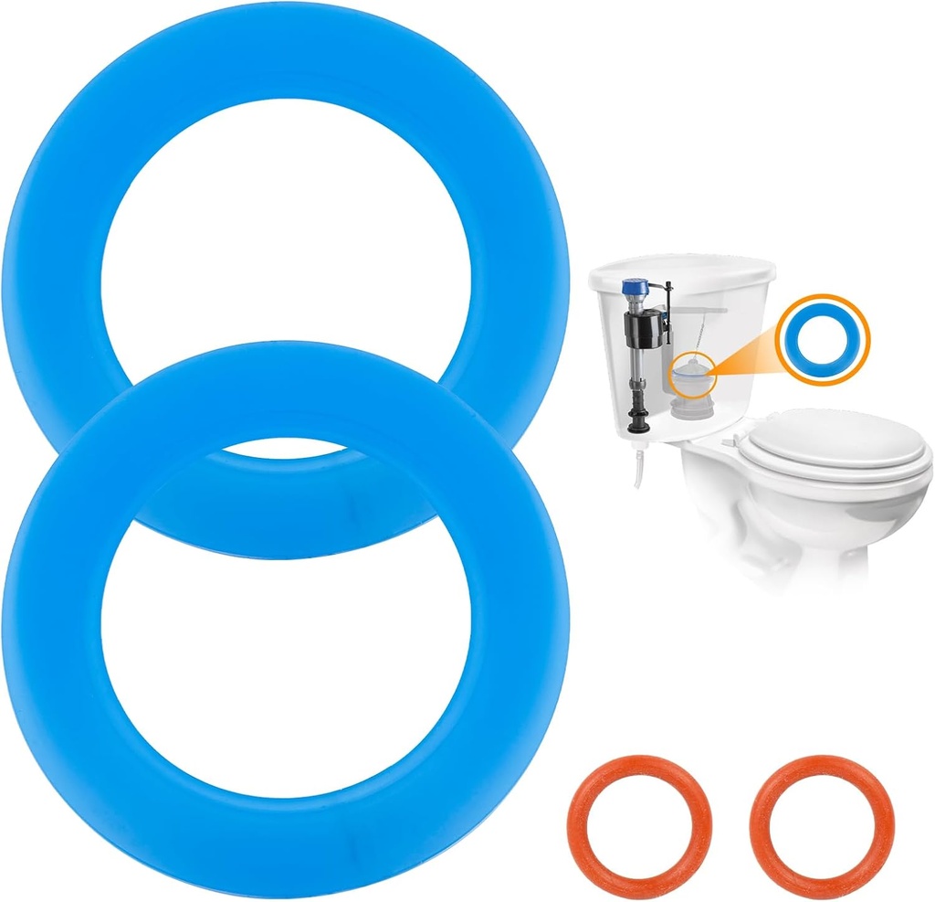 Flush Valve Seal for American Standard & Eljer Toilets, Upgraded Silicone Material 7301111-0070A American Standard Toilet Parts Replacement with O Rings for Champion 4 and Eljer Titan 4, 2Pcs