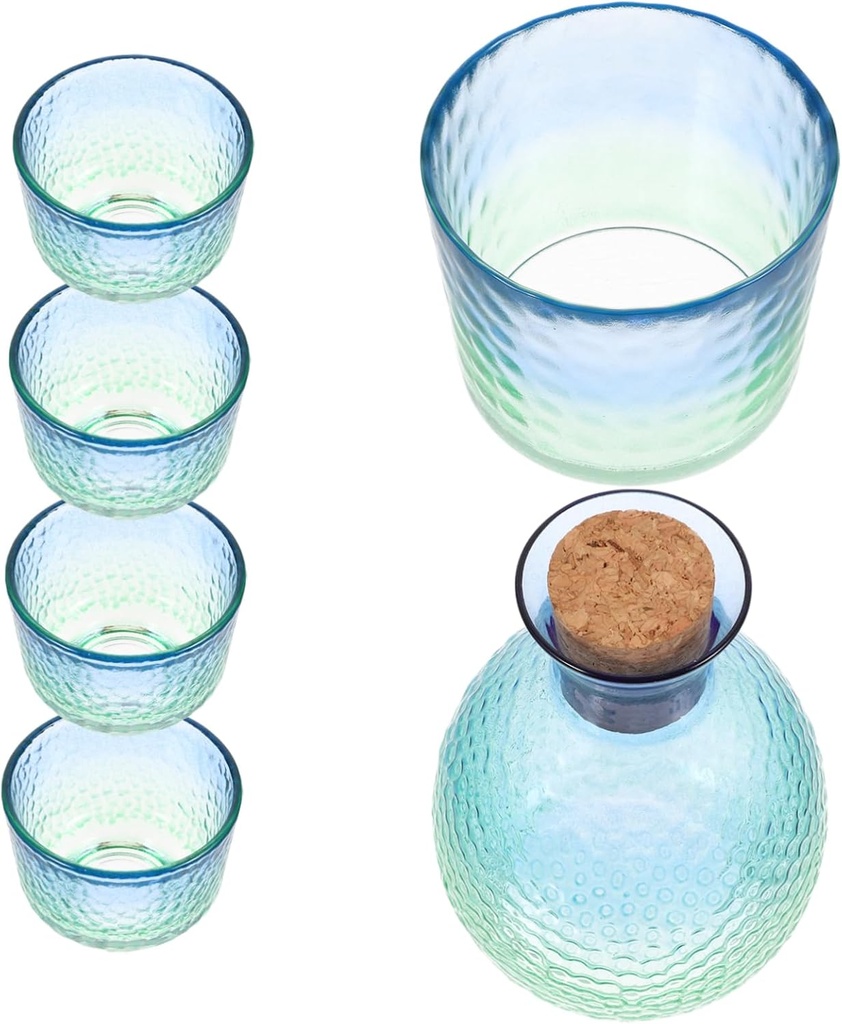 Japanese Sake Set Gift Traditional Sake Bottle with Cups Elegant Peacock for Home Use Tea Parties and Special Occasions