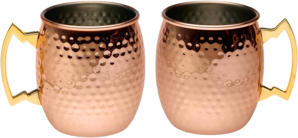 Moscow Mule Mug Set for Cocktails and Ice Cold Beverages Remailer by Godinger – 14 ounces - Set of 2